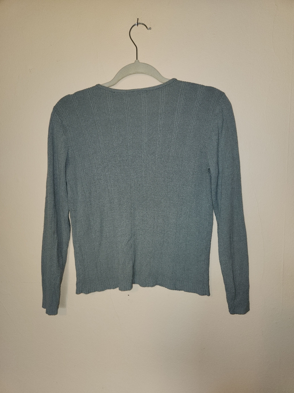 Preview Collection Seafoam Ribbed V-Neck Cardigan - Picture 4 of 4